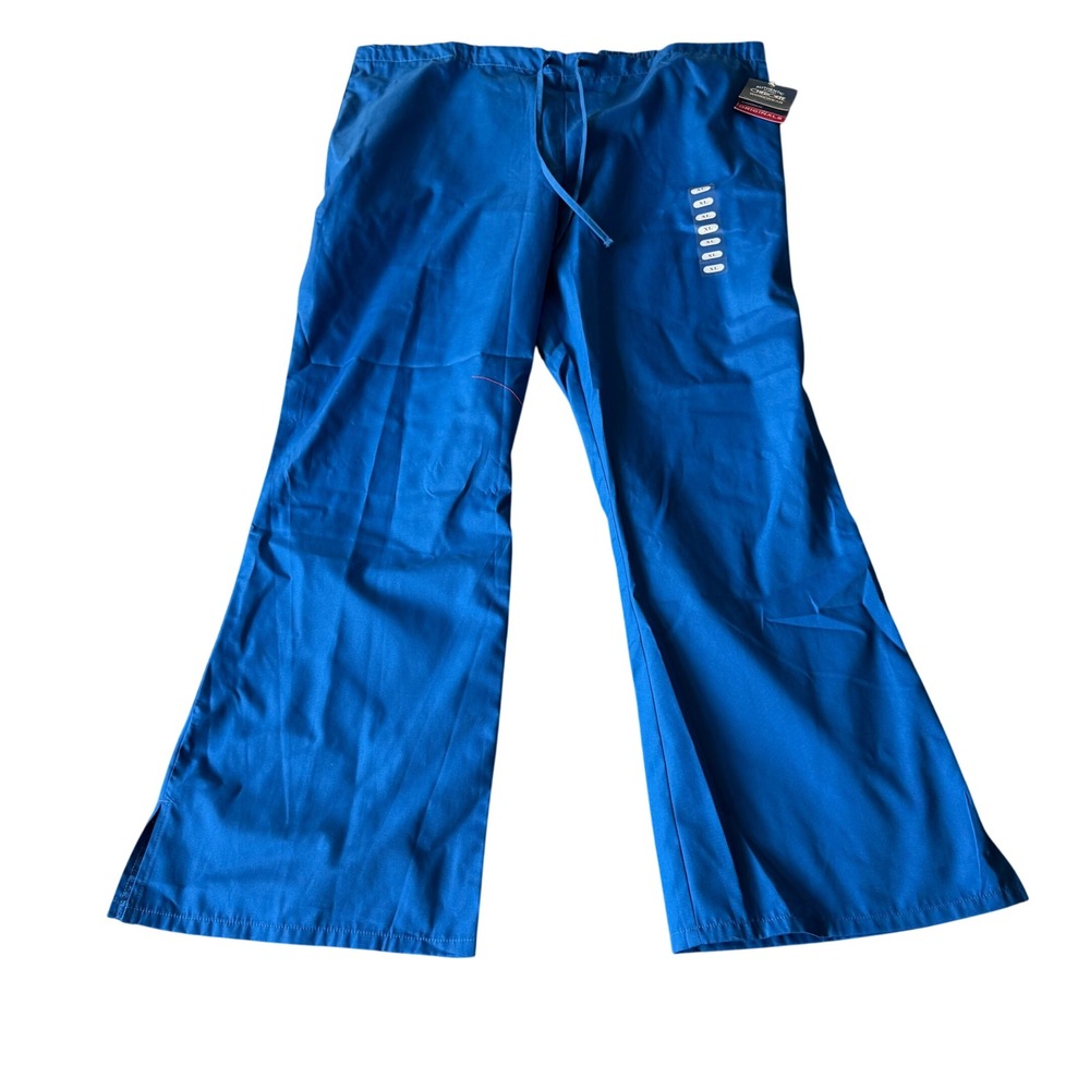 Cherokee Workwear Originals Scrub Pants Royal Blue Flare Leg 4101 XL NWT